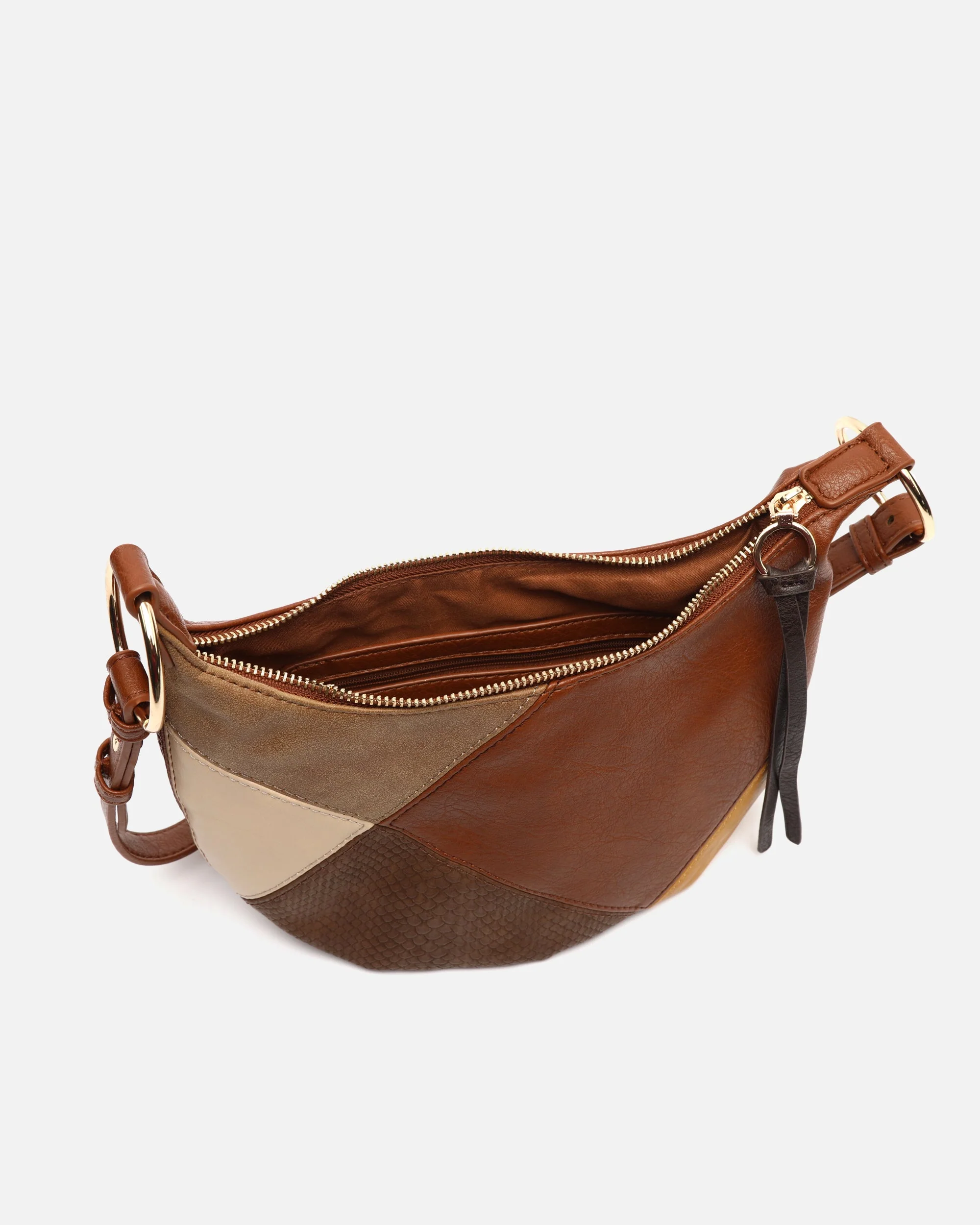 Abeyi bolso bandolera pequeño con estampado patchwork - Image 7