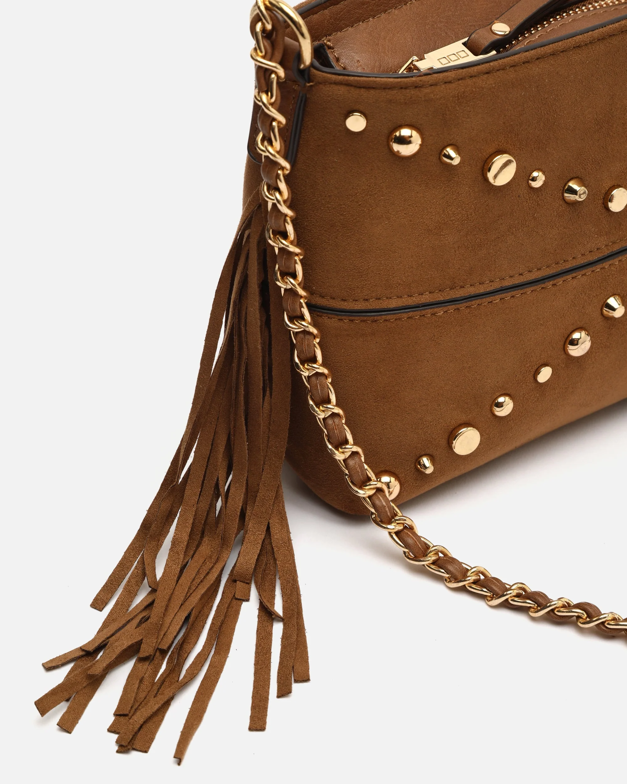 Anabelas-1 bolso bandolera efecto ante con detalles metálicos y flecos - Image 5