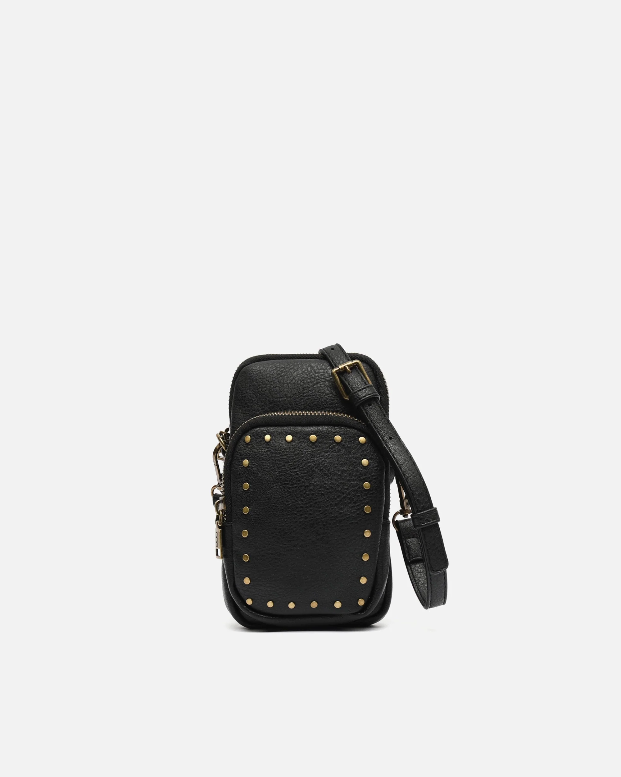 Aniada bolso bandolera mini para móvil con detalles metálicos