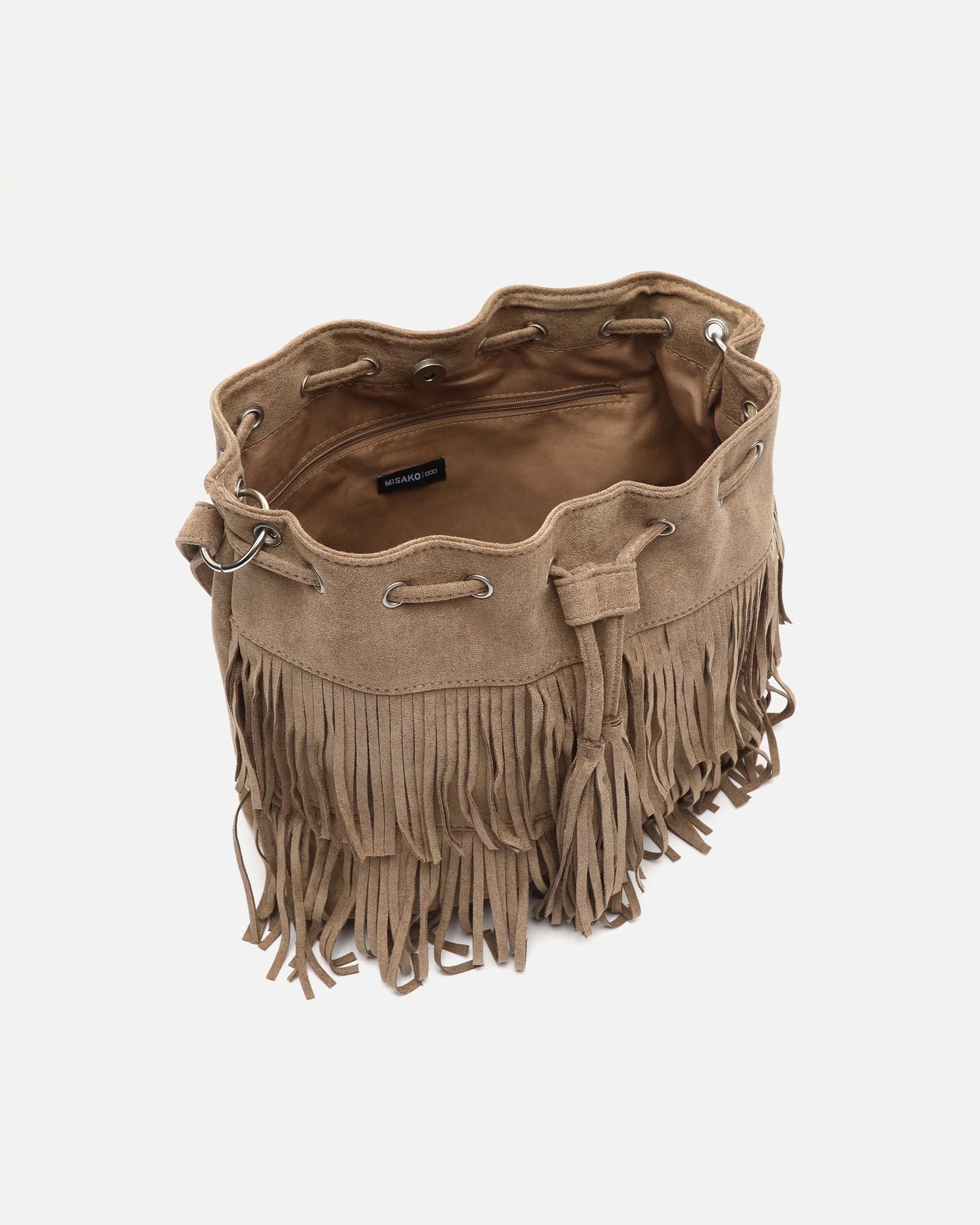 Apache bolso bucket efecto ante con flecos - Image 5