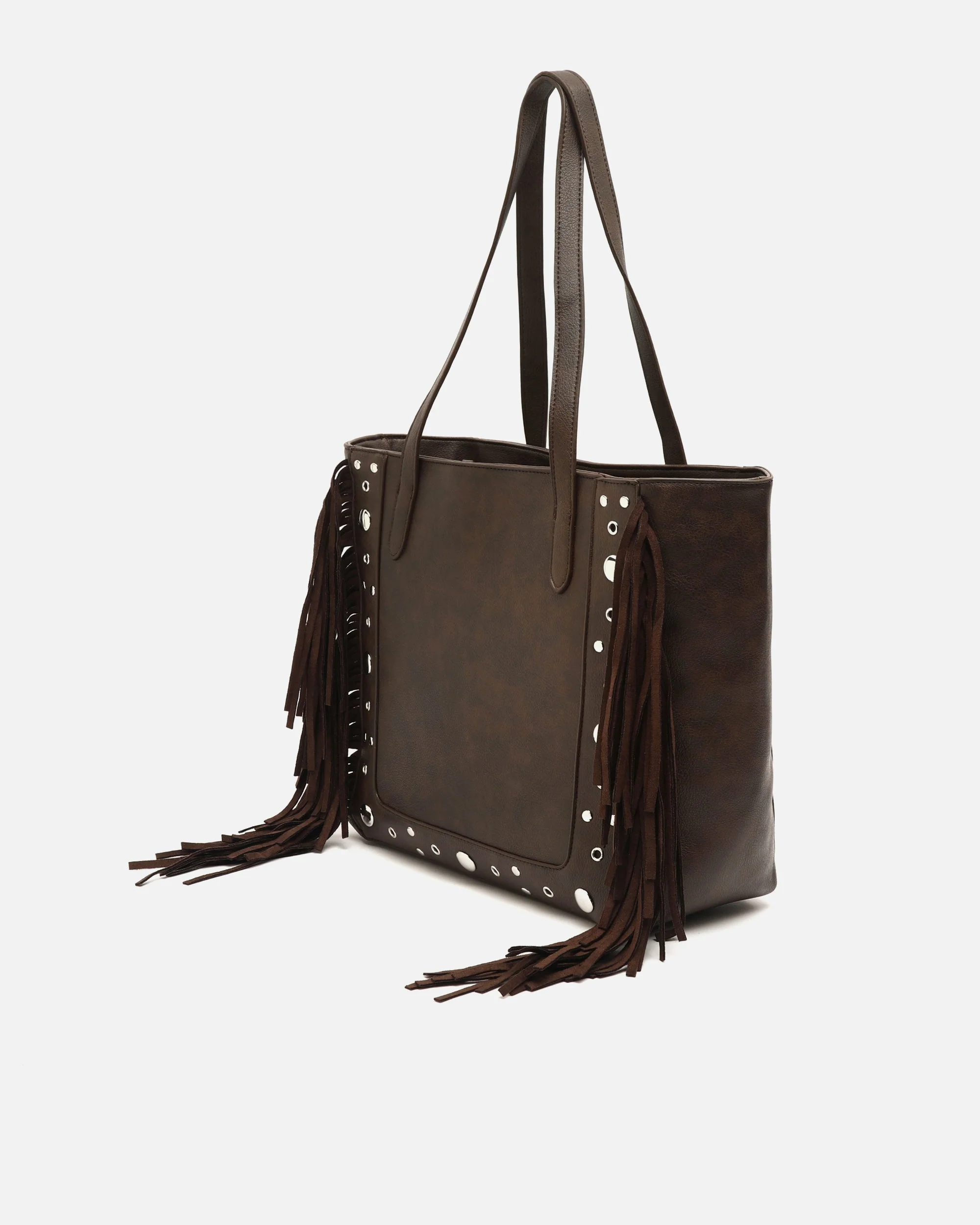 Catrinas bolso shopper grande con detalles metálicos y flecos - Image 7