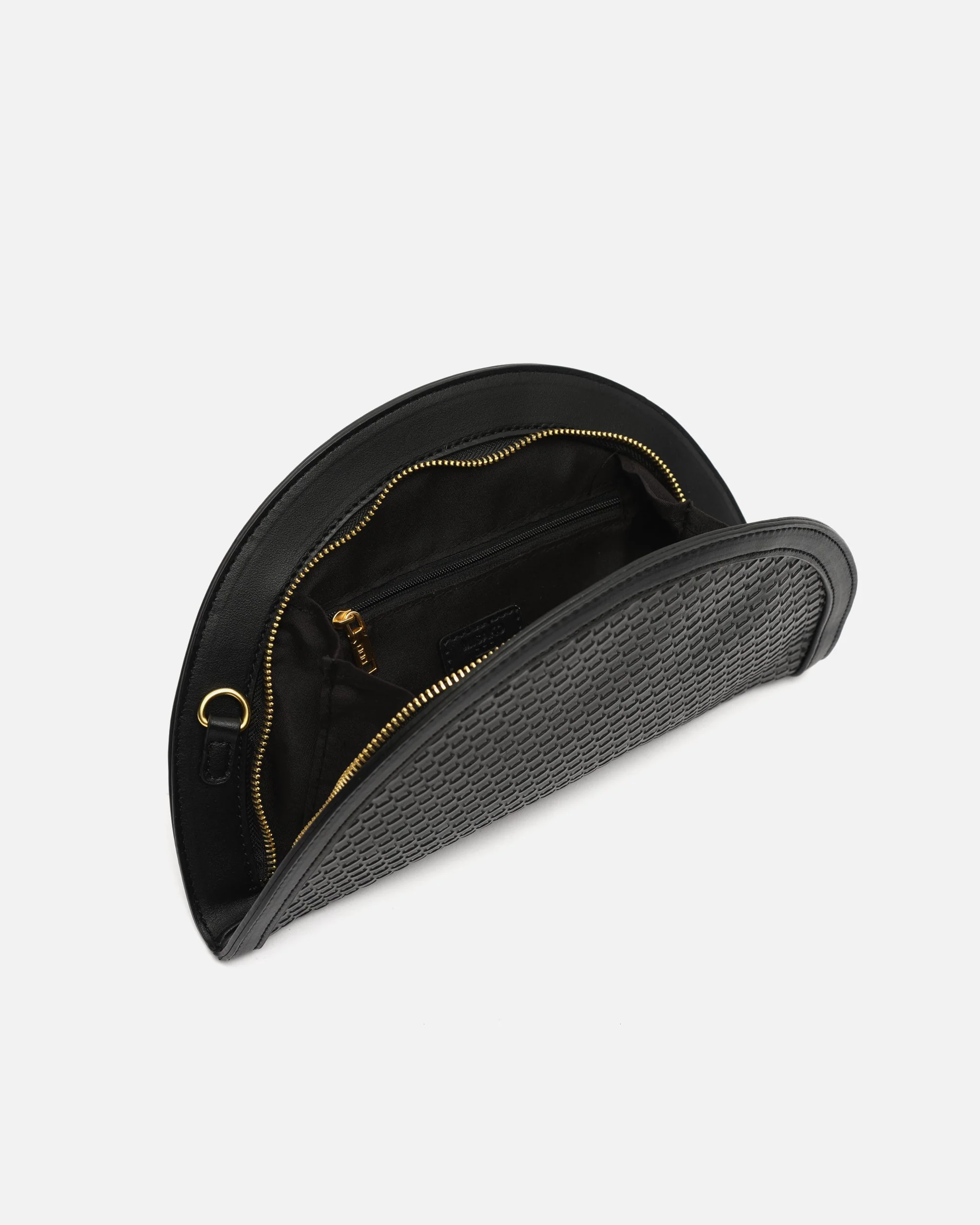 Empadi bolso de fiesta en media luna trenzado con asa bandolera extraíble - Image 10