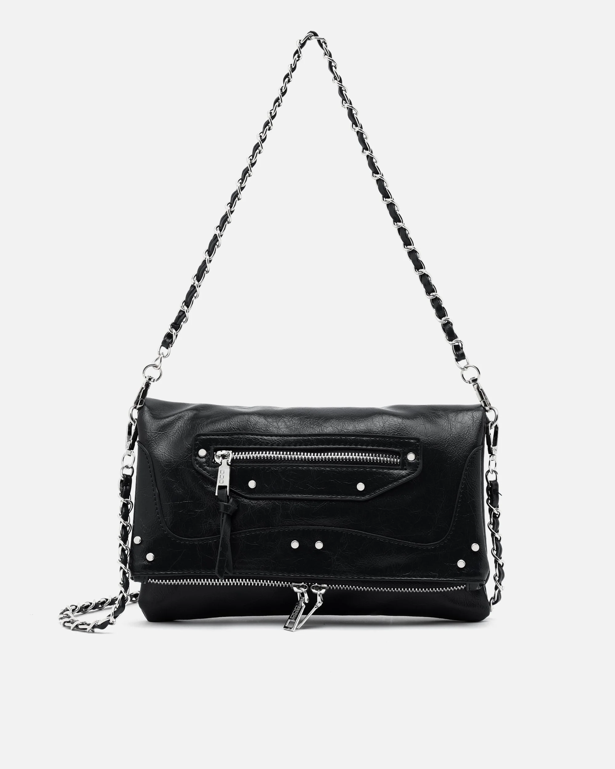 Erosa bolso de hombro pequeño con asa bandolera extraíble y detalles metálicos ED. - Image 11