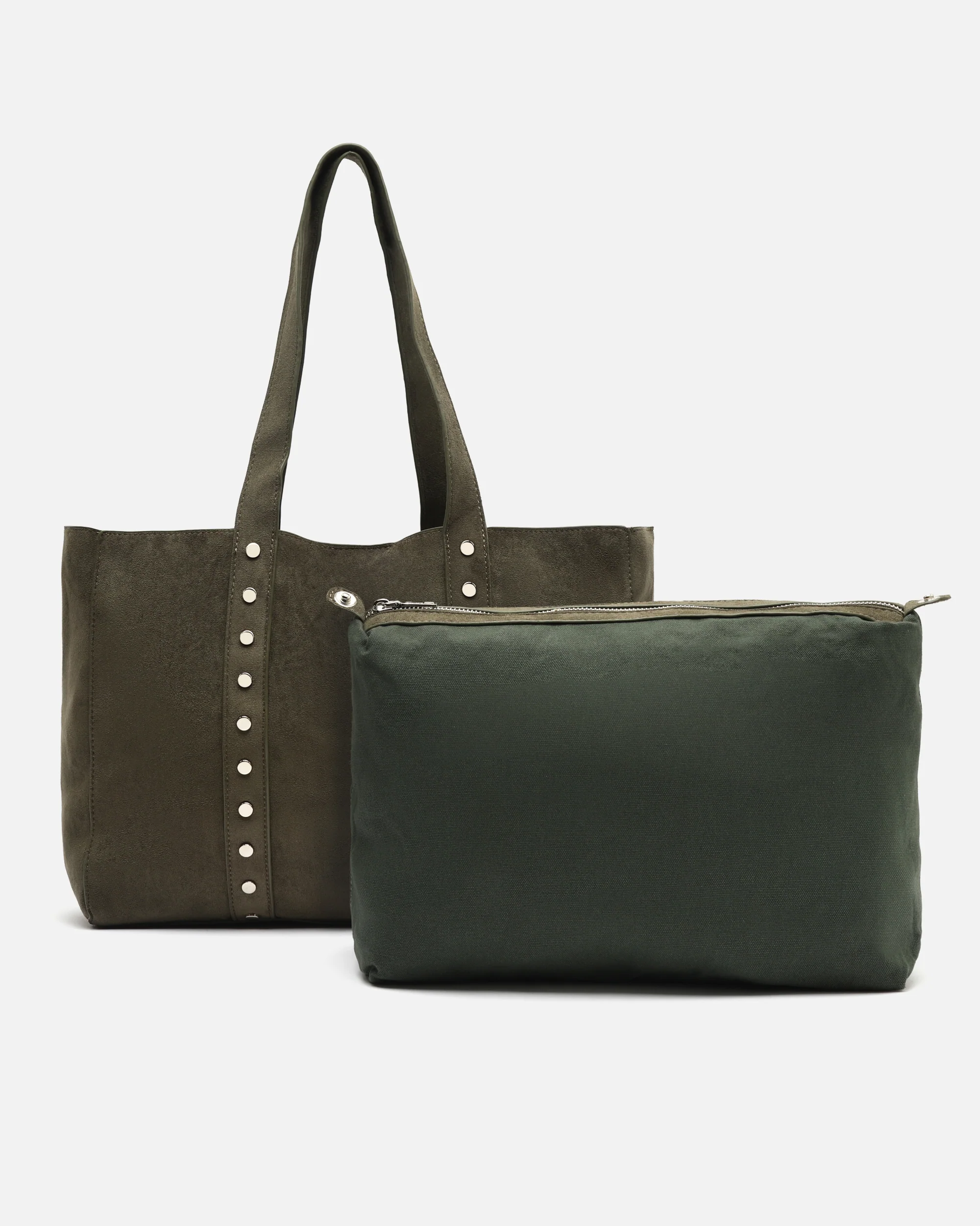Junichi-1 bolso shopper grande efecto ante con neceser extraíble y detalles metálicos - Image 5