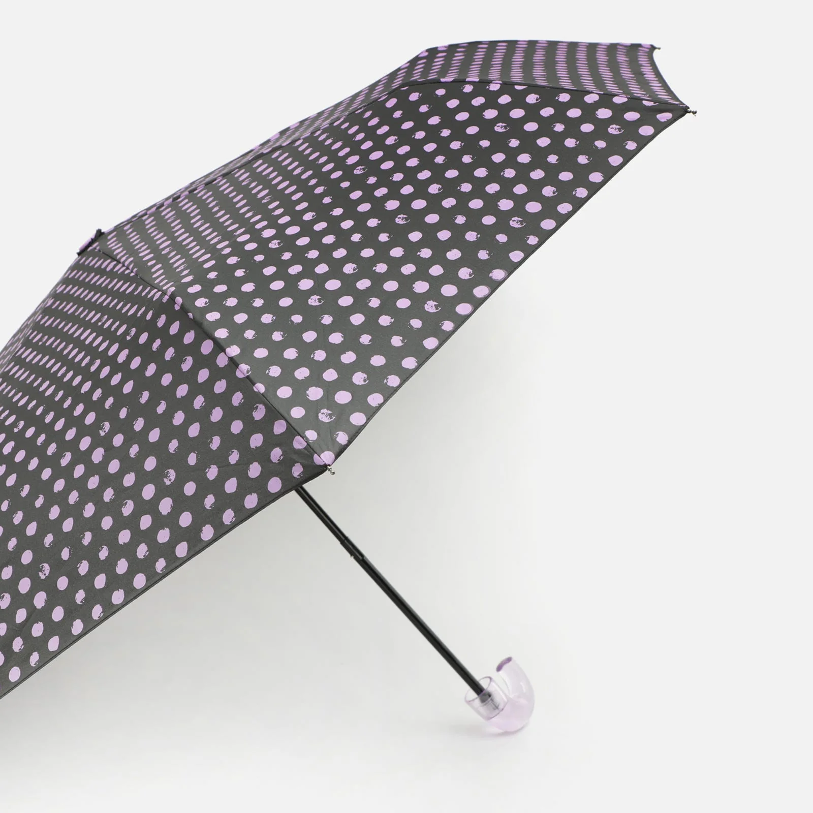 Lila paraguas plegable estampado de puntos - Image 3