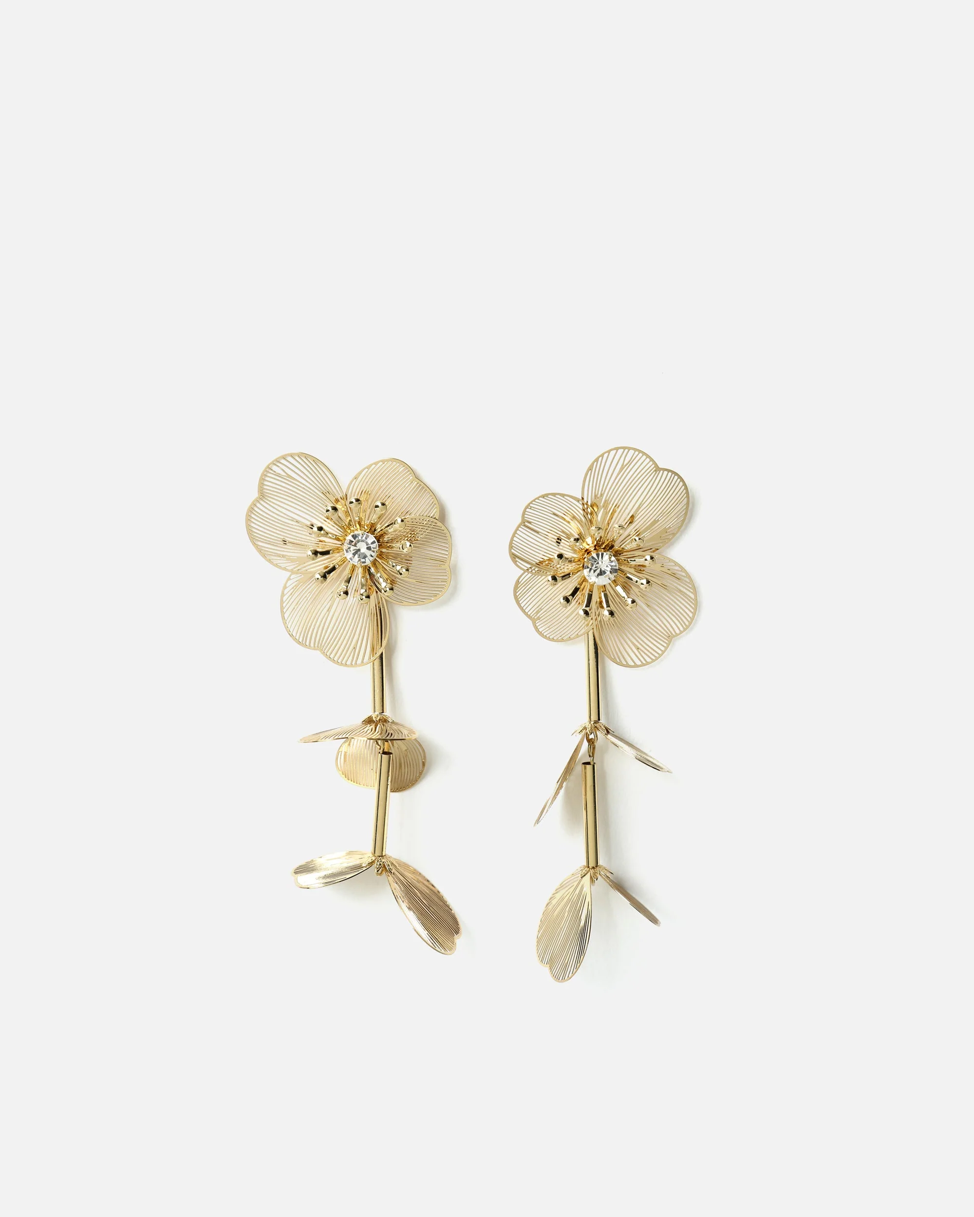 Lliri pendientes largos con forma de flor ED.