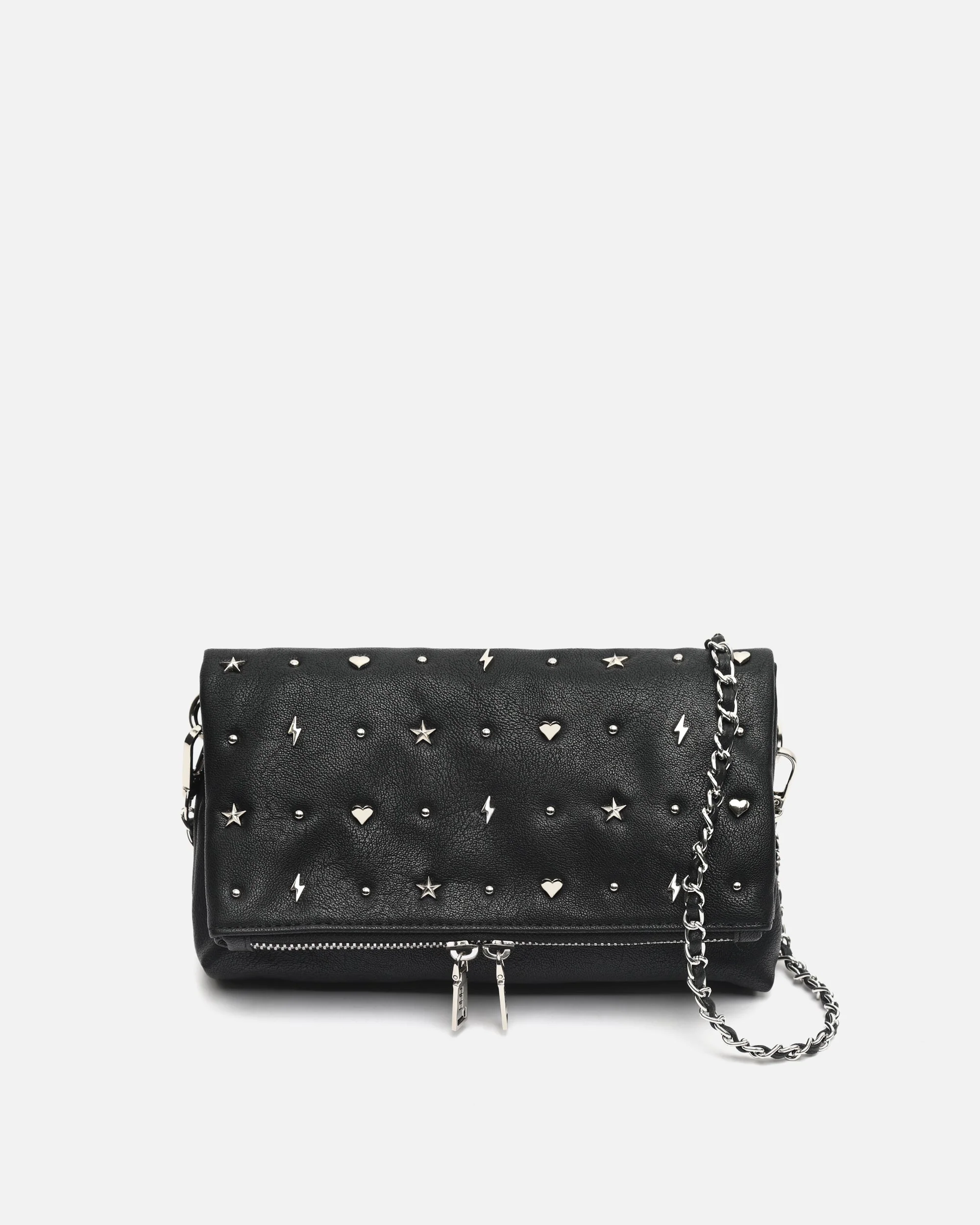 Maco bolso bandolera con solapa y detalles metálicos