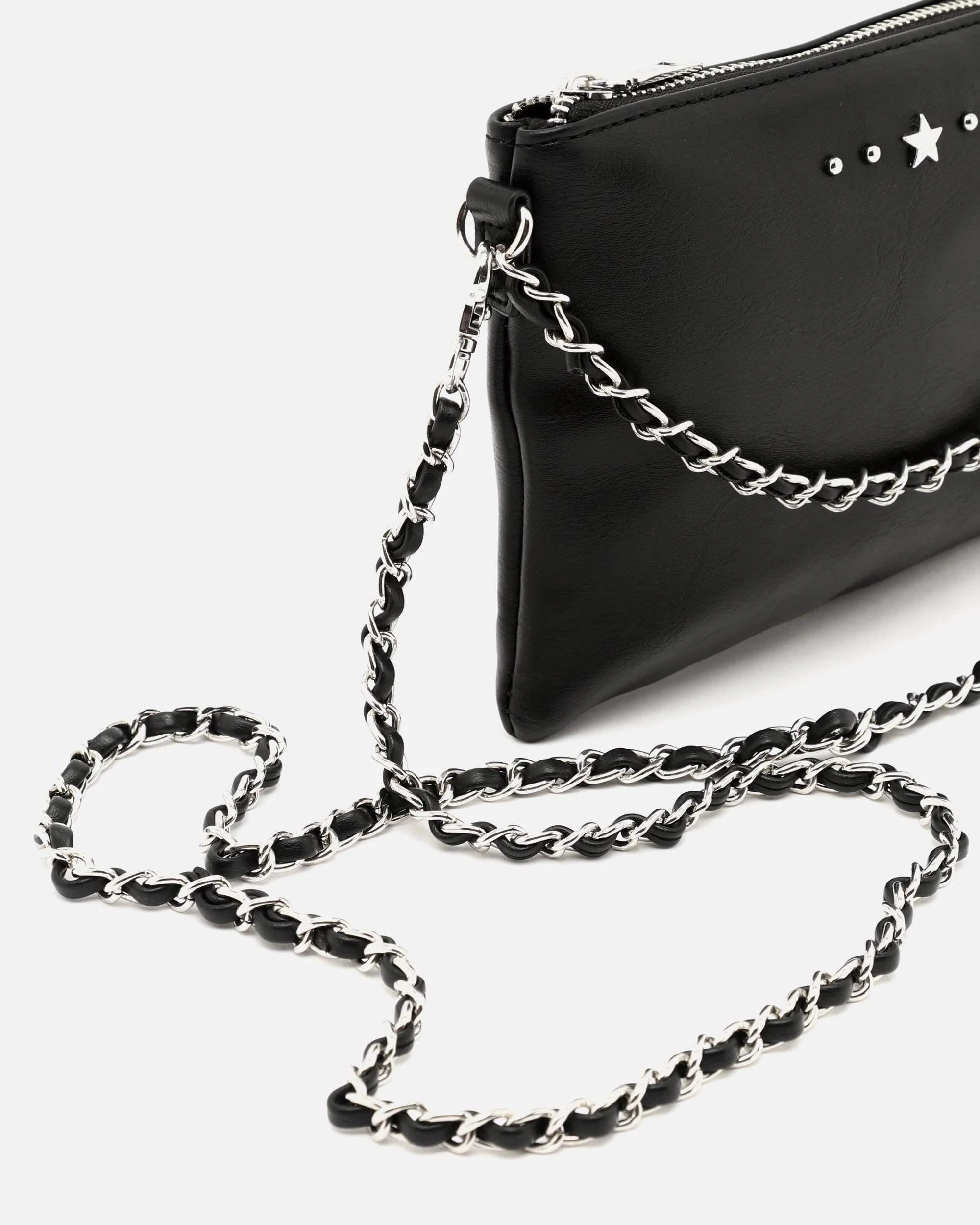 Nescofi bolso bandolera de fiesta pequeño con doble cadena extraíble y detalles metálicos - Image 3