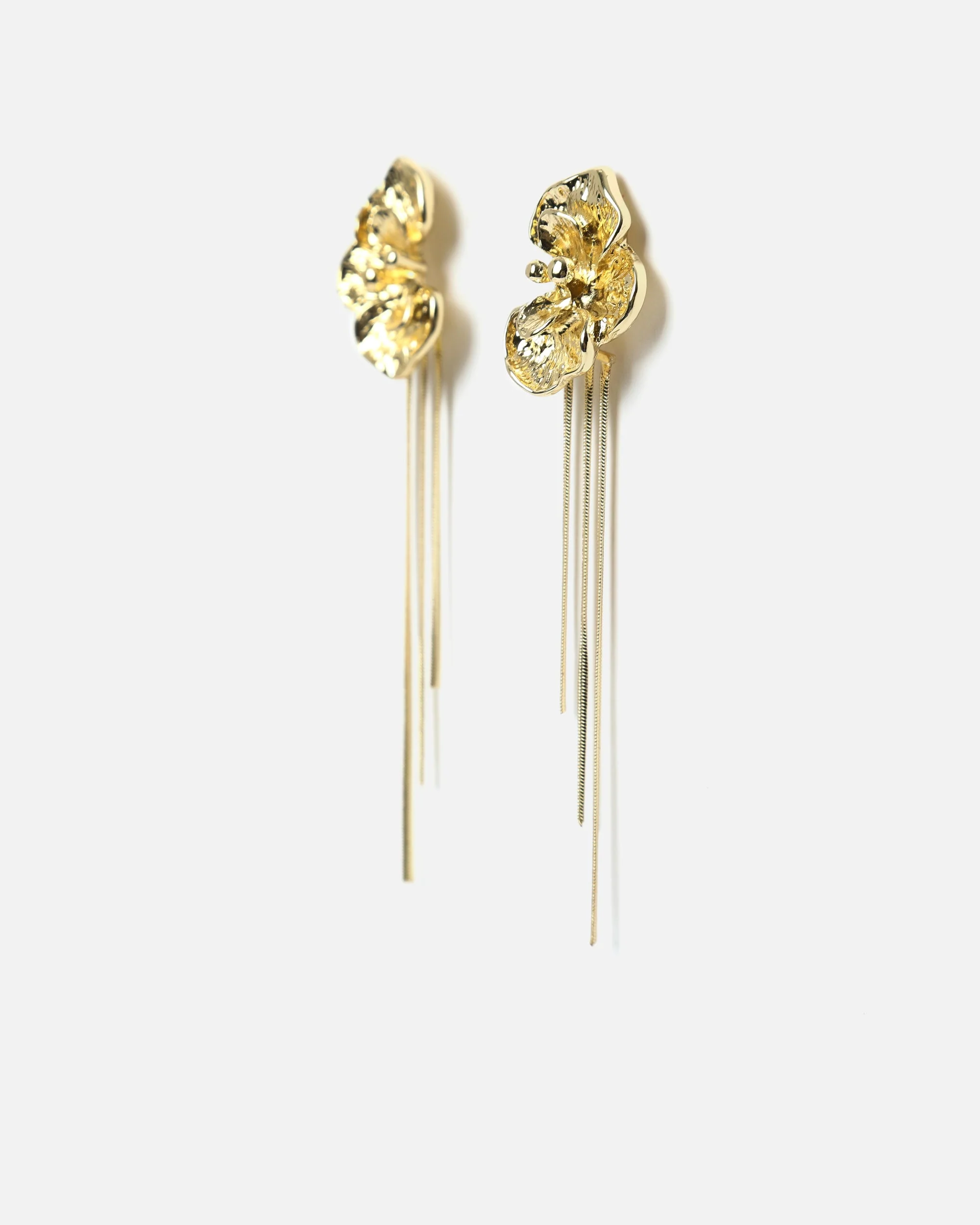 Orkidea pendientes largos en forma de flor ED. - Image 2
