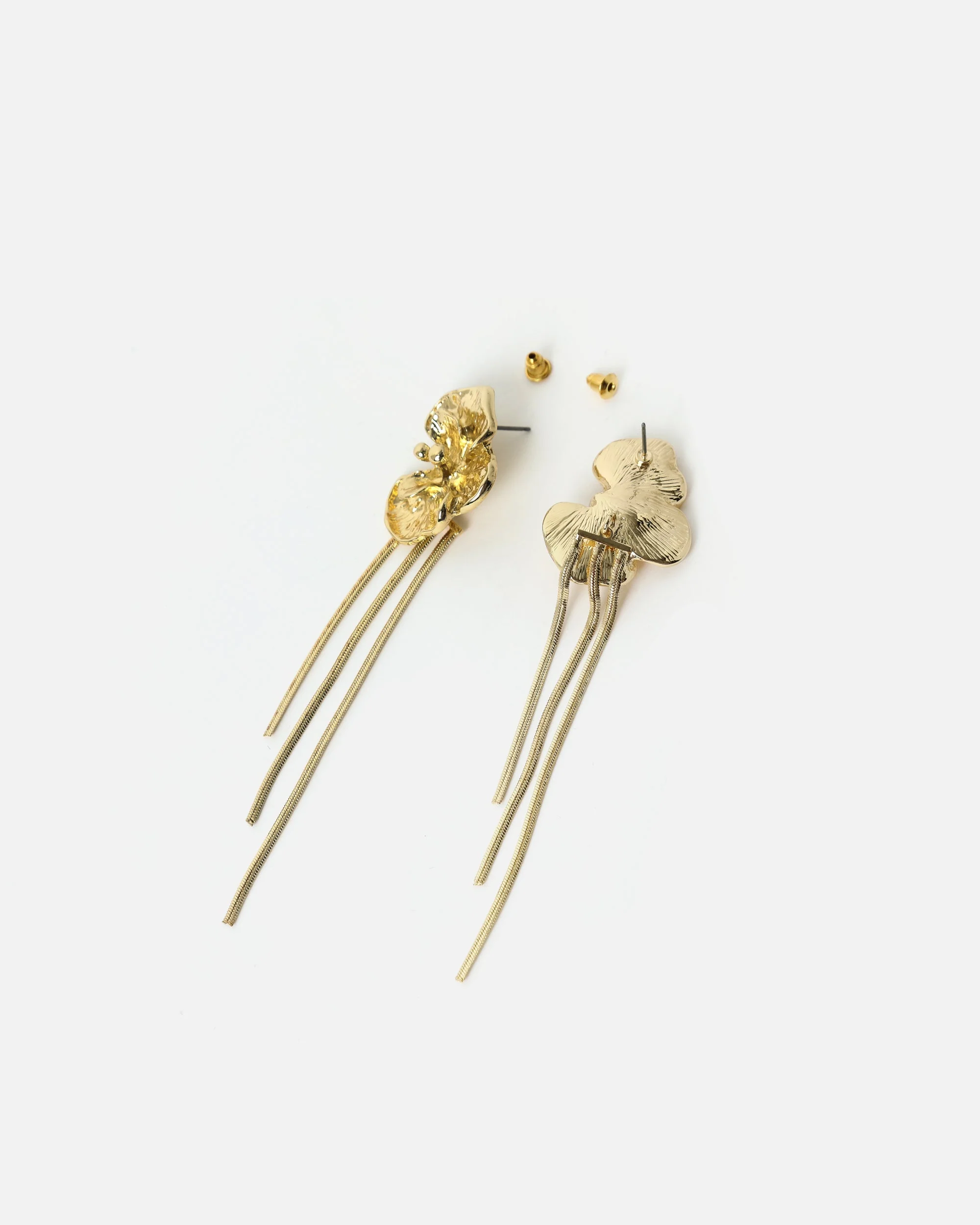Orkidea pendientes largos en forma de flor ED. - Image 3