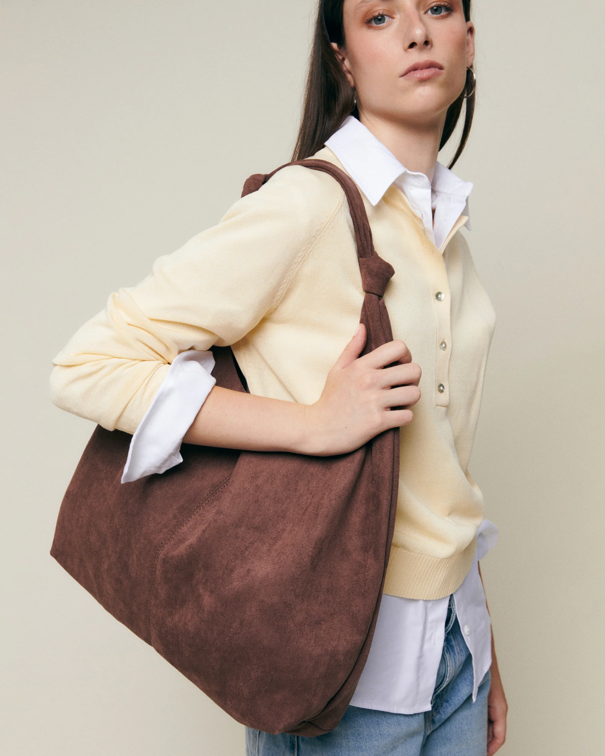 Pologi-1 bolso hobo grande efecto ante con neceser extraíble - Image 10