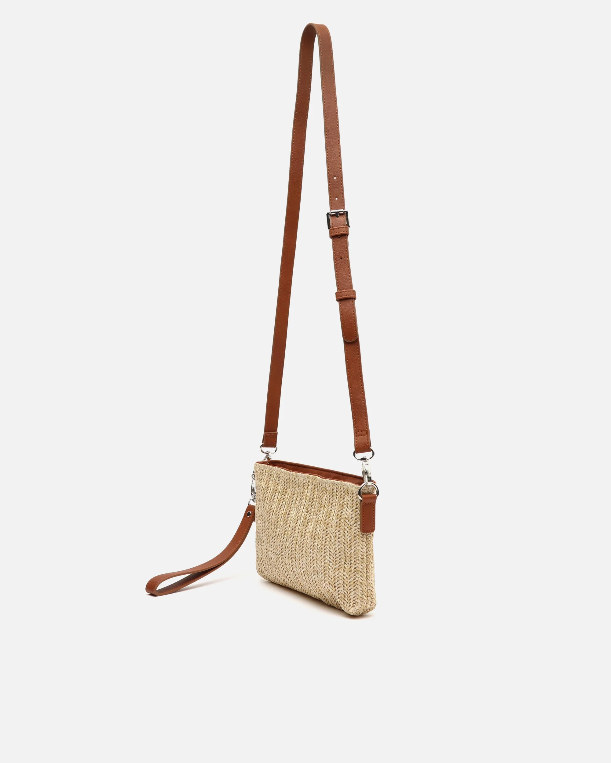 Sabyto bolso bandolera efecto rafia con asa de mano - Image 3