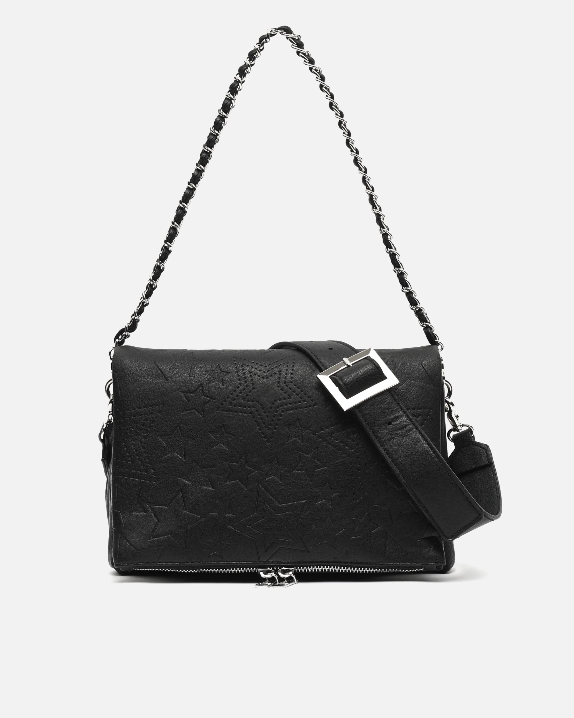 Starti bolso de hombro con solapa y grabado de estrellas con asa bandolera extraíble - Image 6