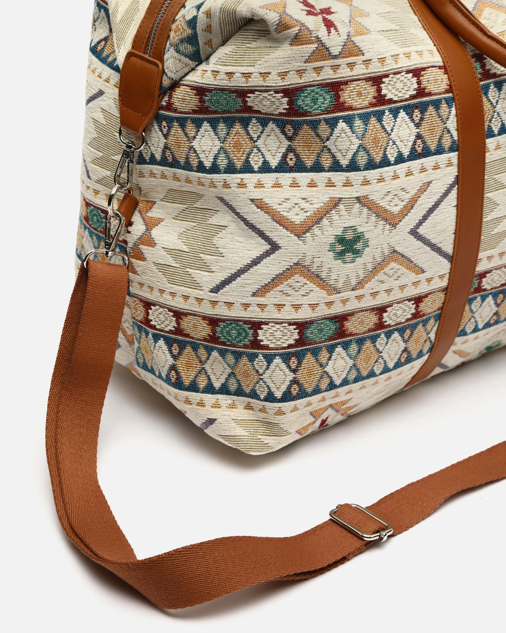 Tiani bolsa fin de semana con estampado jacquard y bandolera extraíble - Image 3